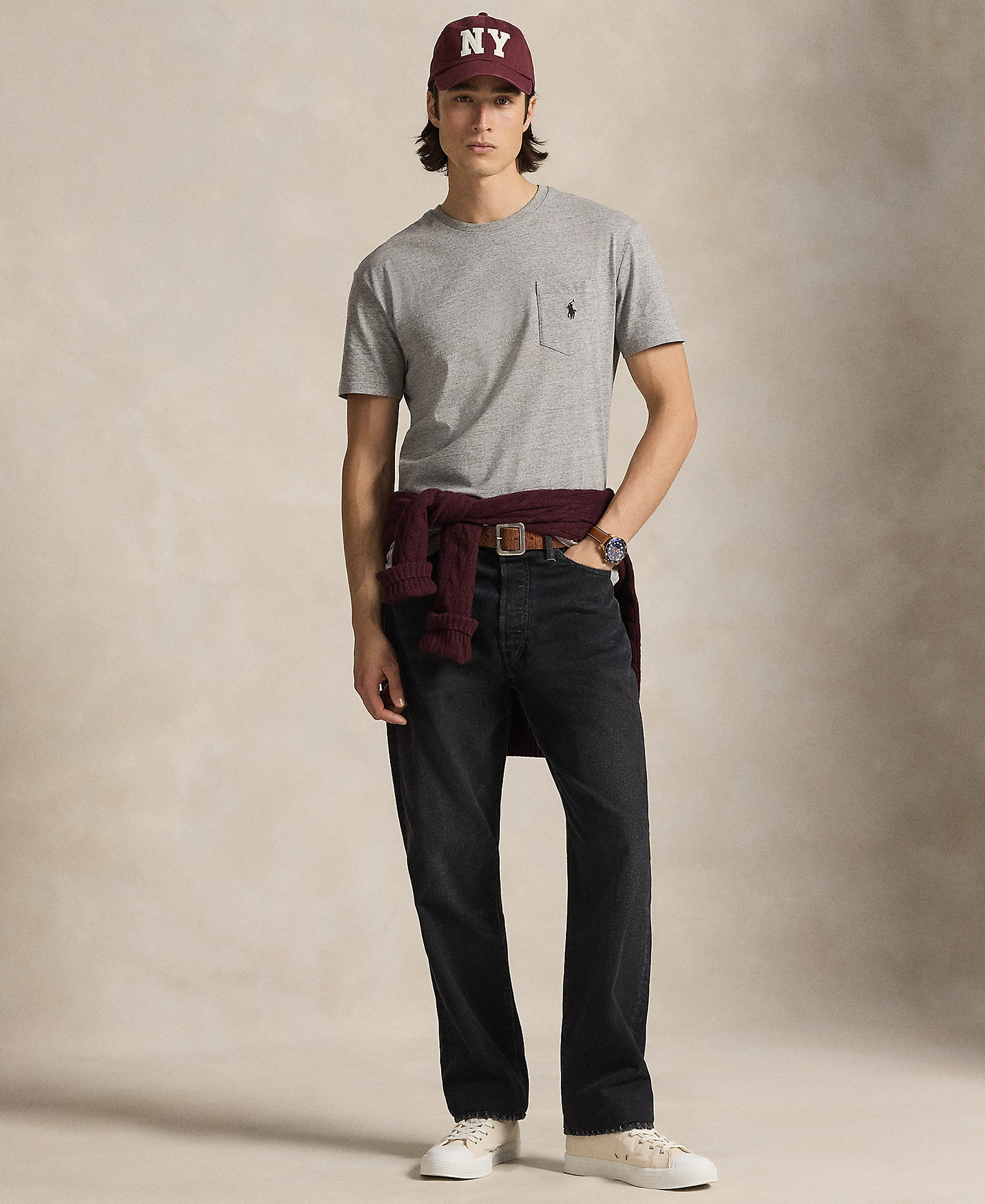 Polo Ralph Lauren Men's Classic-Fit Crewneck Pocket T-Shirt - Dark Vintage Heather