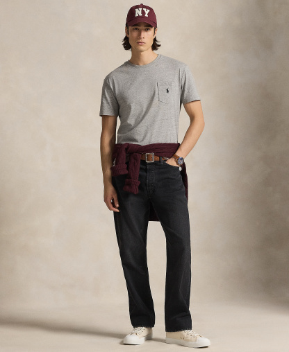 Polo Ralph Lauren Men's Classic-Fit Crewneck Pocket T-Shirt - Dark Vintage Heather