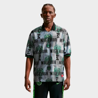 Men's Nike Nigeria Energy Dri-FIT Soccer Top - White/Black/Pine Green/Electric Green