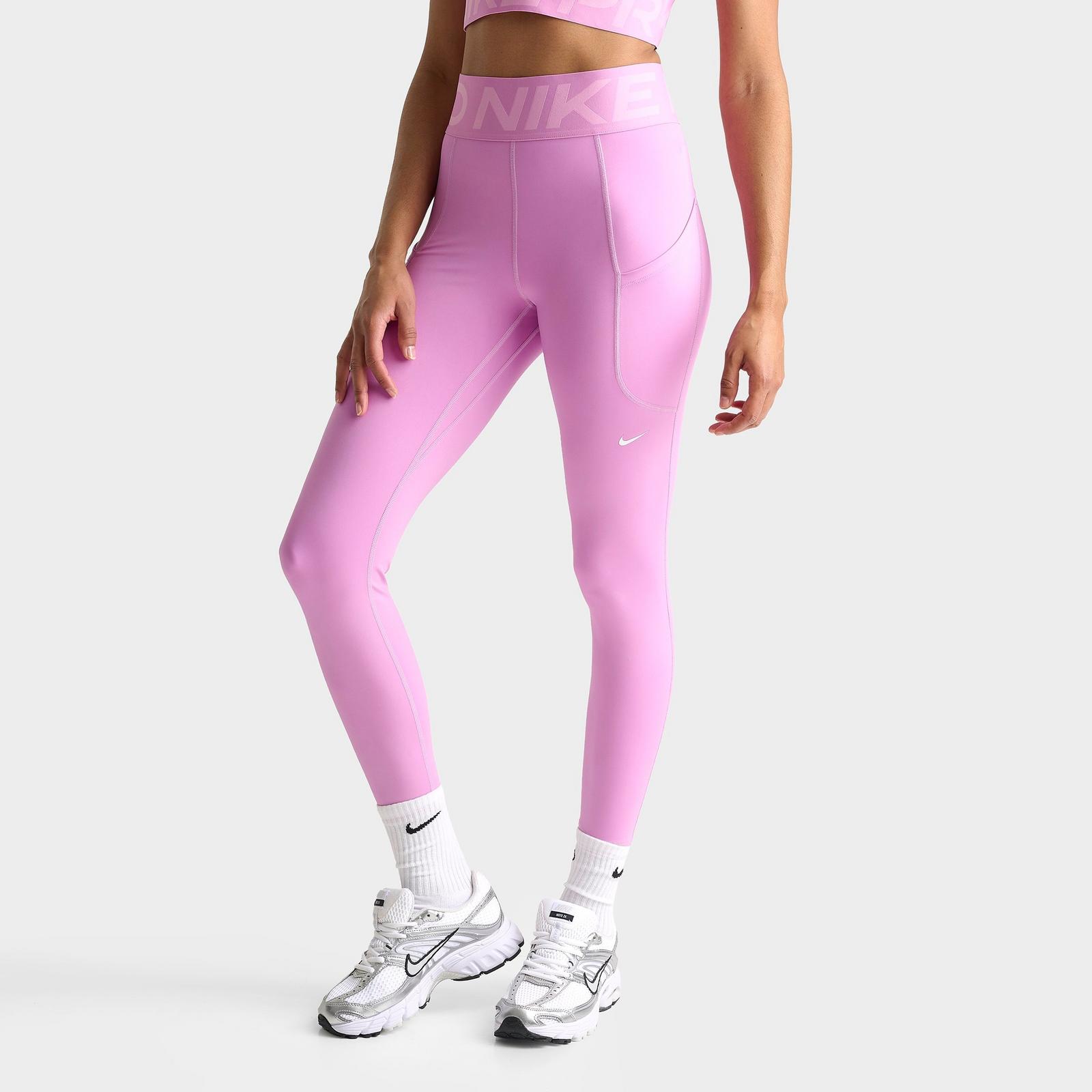 Women's Nike Pro Sculpt High-Waisted 7/8 Leggings - Light Magenta/White