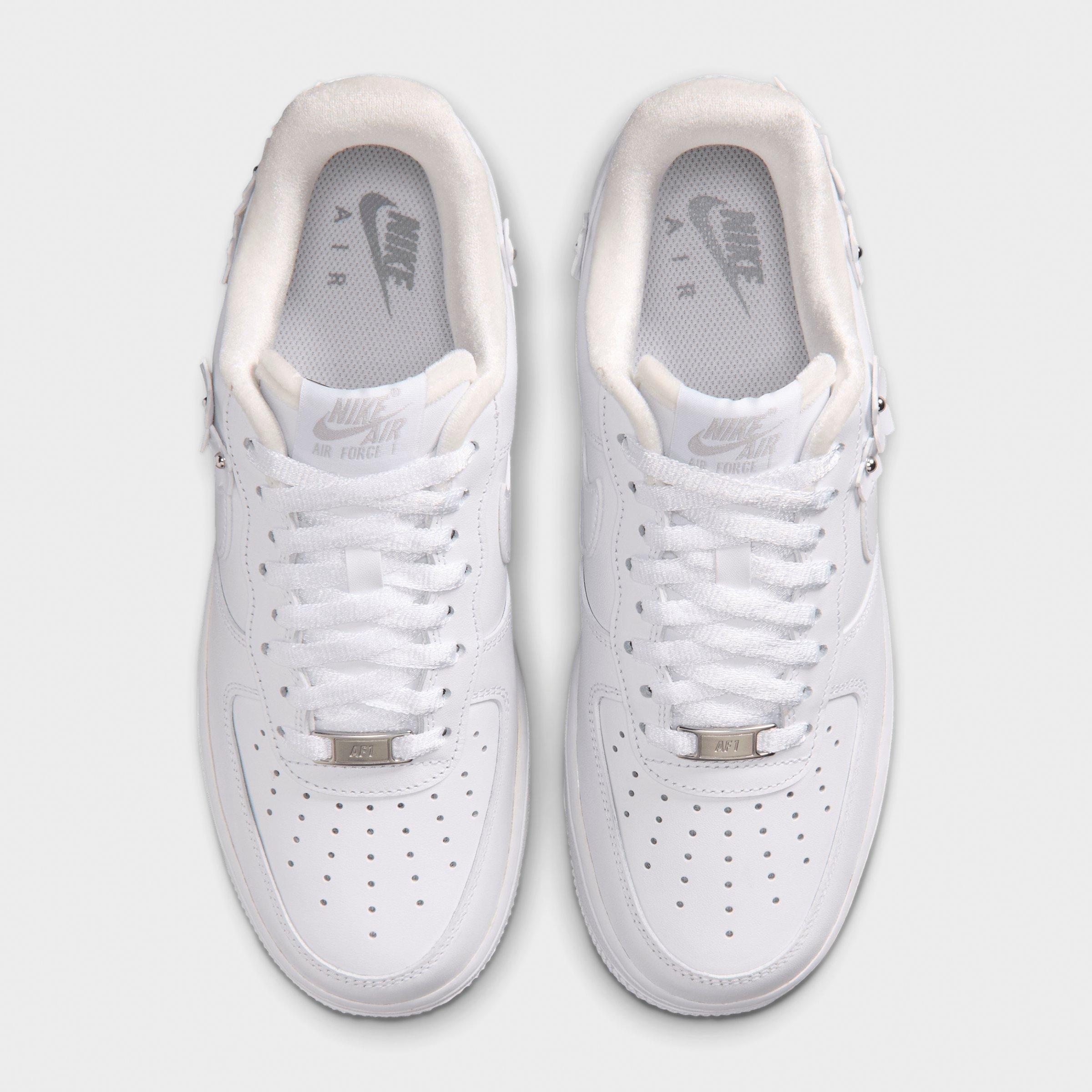 Women's Nithtke Air Force 1 '07 "Florette" Casual Shoes - White/Wolf Grey/Metallic Silver/White - Top view