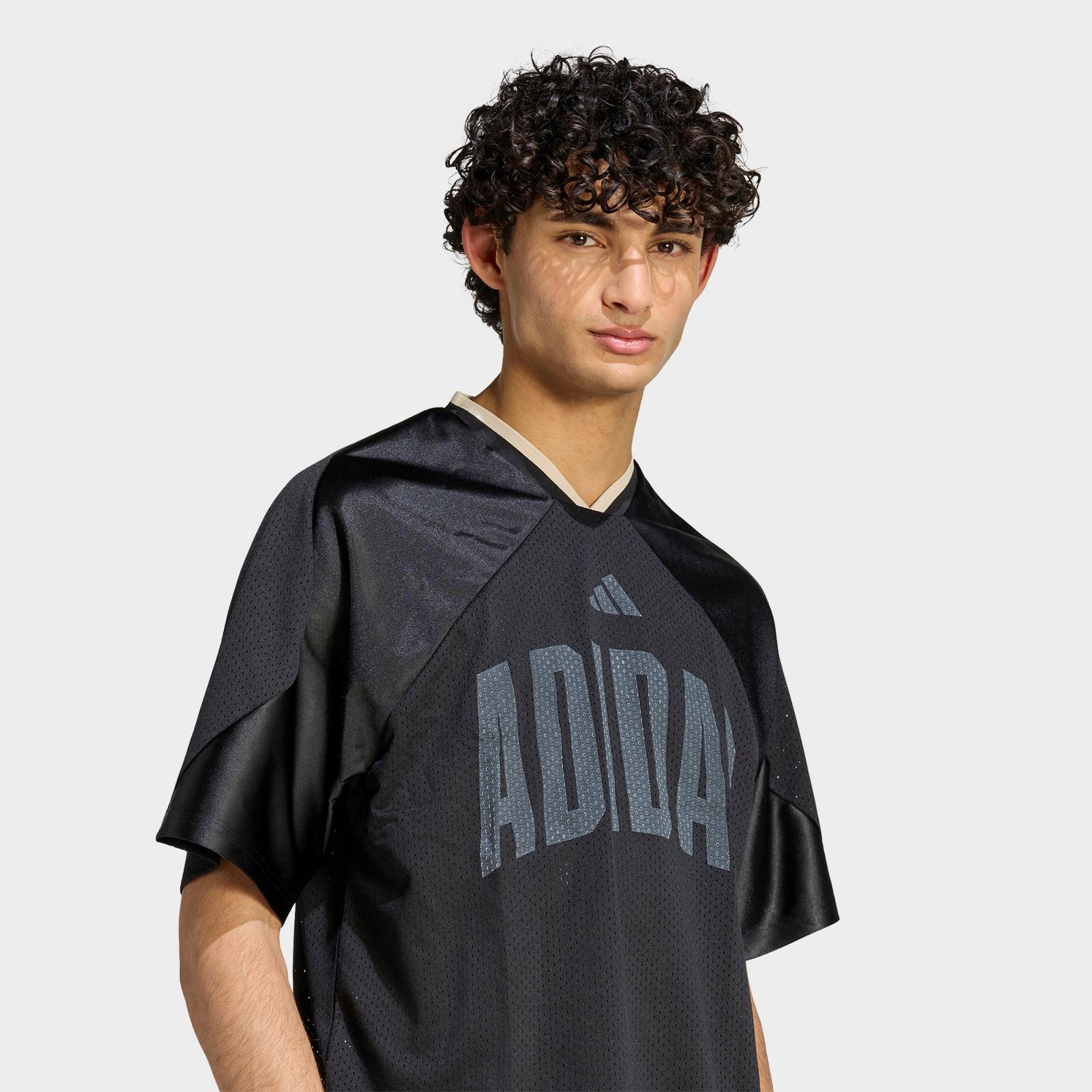 Men's adidas Stadium Graphic Mesh T-Shirt - Black/Off White - view 4