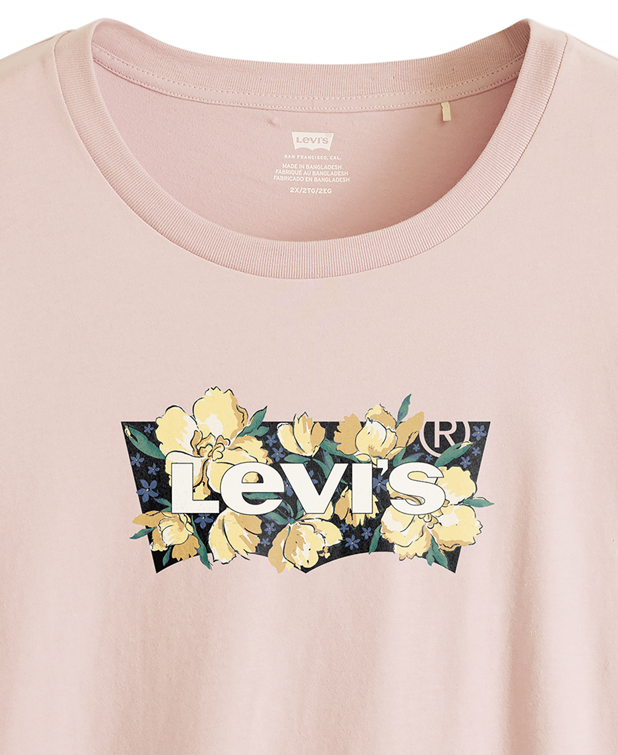 Levi's Trendy Plus Size Perfect Logo Cotton T-Shirt - Plus Blake Brushstroke Bw Fill Crystal Pink