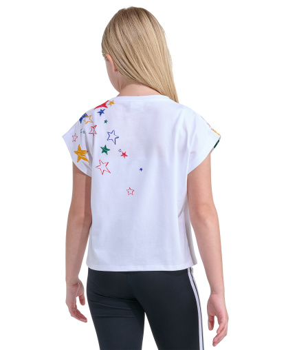 adidas Girls' 8-16 Short-Sleeve Boxy-Fit T-Shirt - White