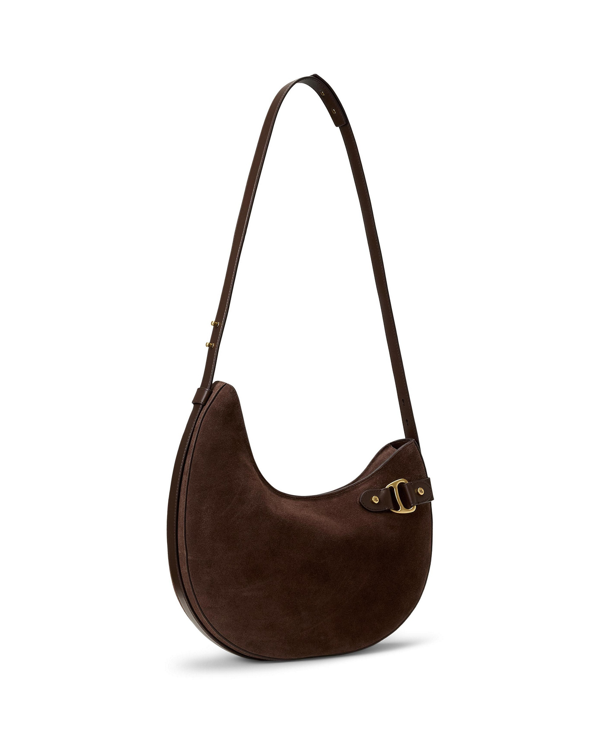 Lauren Ralph Lauren Tasha Large Suede Shoulder Bag - Chestnut Brown