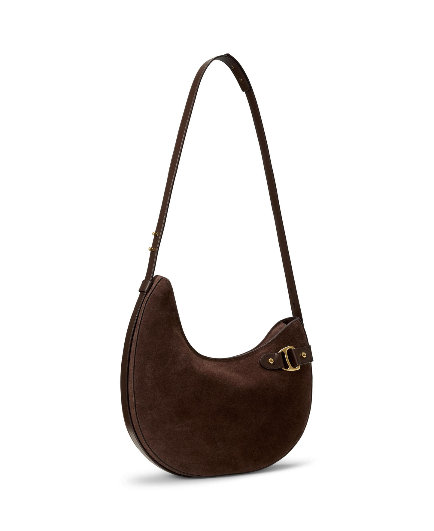 Lauren Ralph Lauren Tasha Large Suede Shoulder Bag - Chestnut Brown