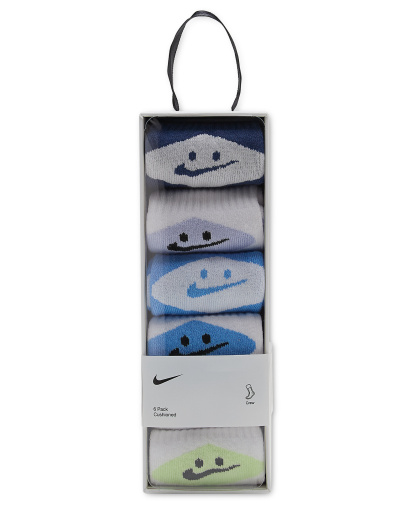 Nike Boys' and Girls' 4-7 Smiley Dri-Fit Crew Socks, 6-Pack - Mystic Navy