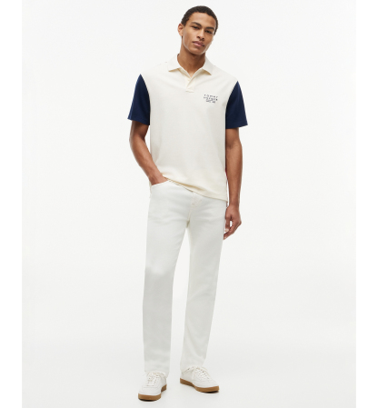 Tommy Hilfiger Men's Color-Block Classic-Fit Polo Shirt - Ivory Petal