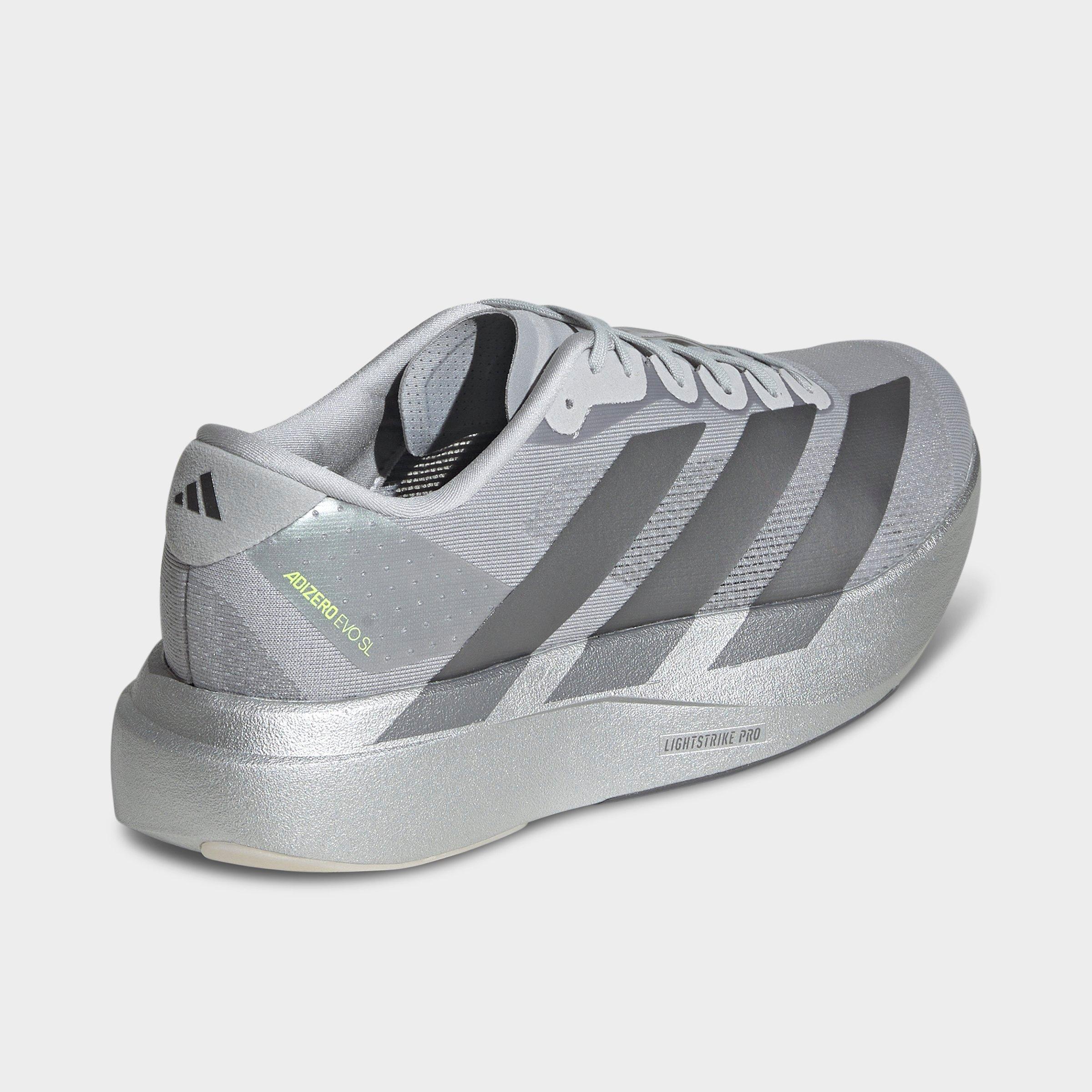 Men's adidas Adizero EVO SL Running Shoes - Part 1 - Silver Metallic/Iron Metallic/Halo Silver - Back view