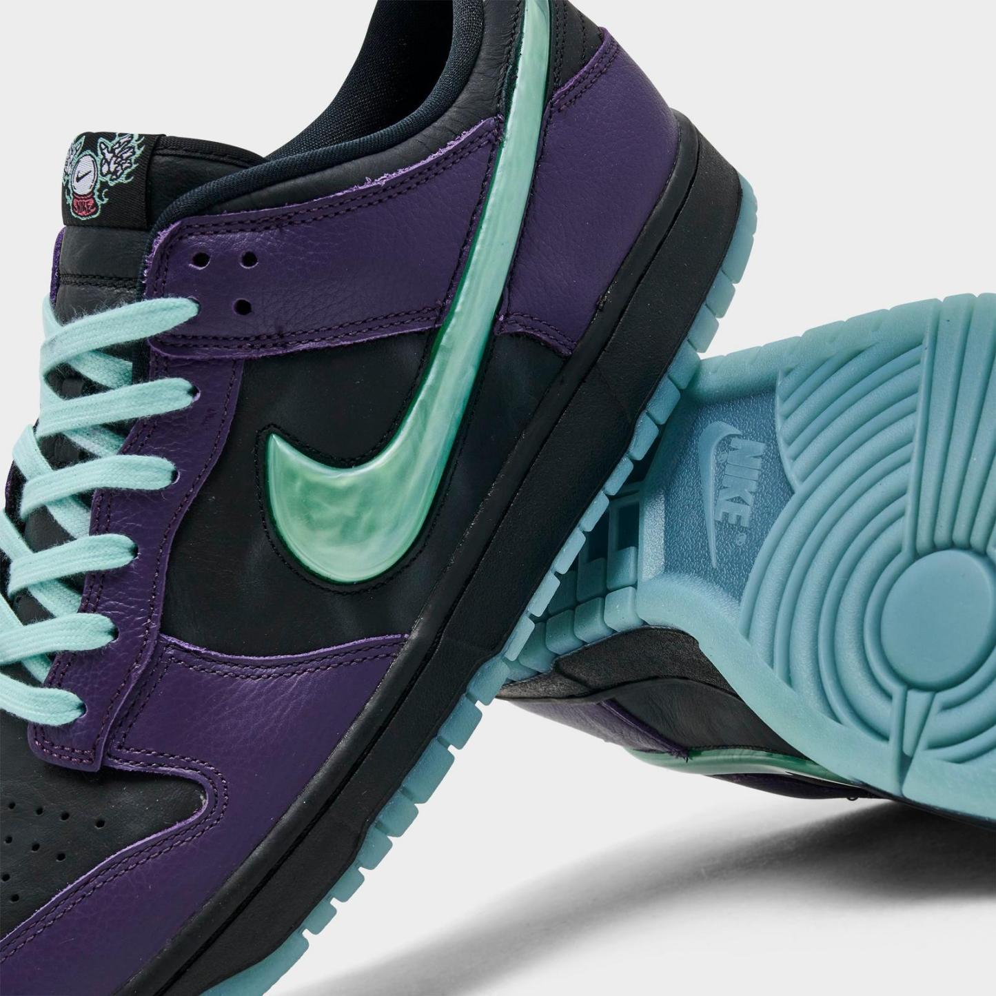 Men's Nike Dunk Low Retro Limited Casual Shoes - Black/Grand Purple/Artisan Teal