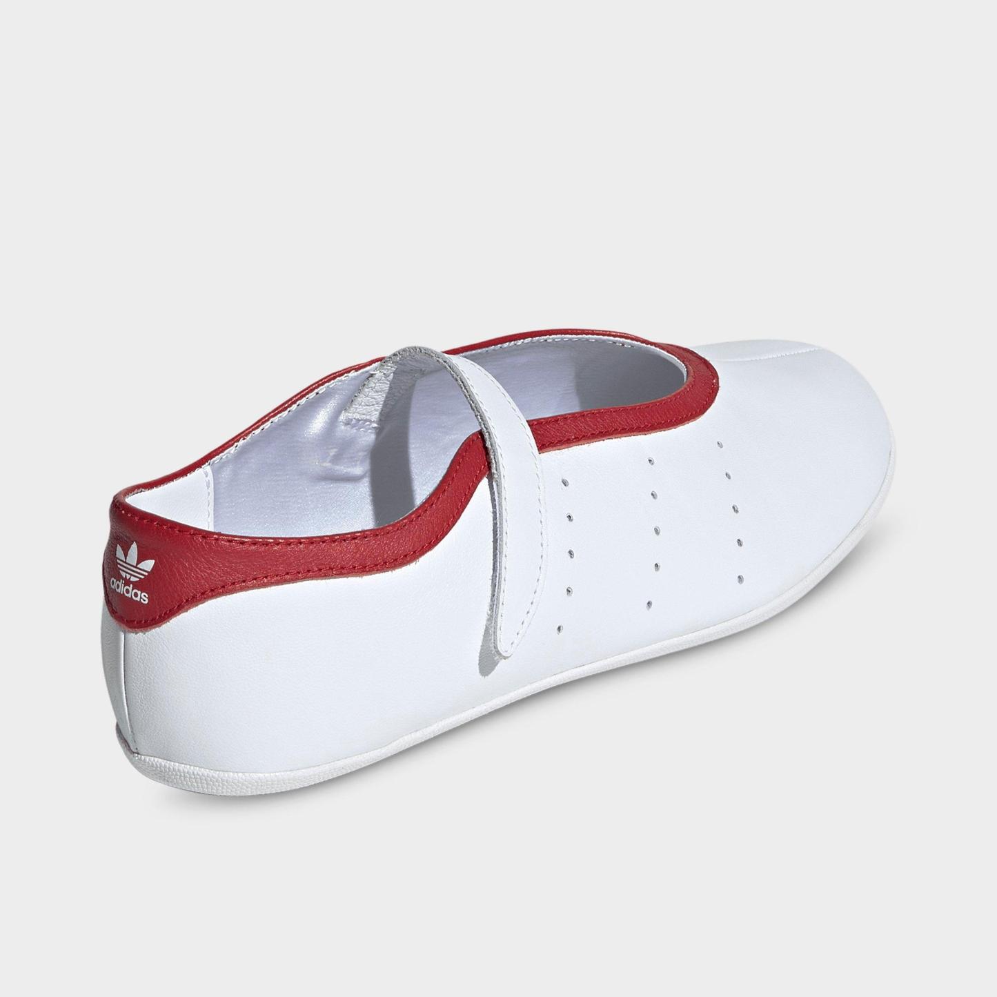 Women's adidas Originals Stan Smith Lo Ballet Shoes - Cloud White/Cloud White/Cloud White - Back view