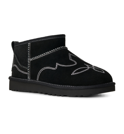 UGG® Women's Classic Ultra Mini Western Slip-On Booties - Black