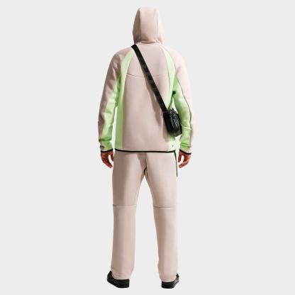 Men's Nithtke Tech Fleece Pro Windrunner Full-Zip Jacket - Cream II/Light Liquid Lime/Black