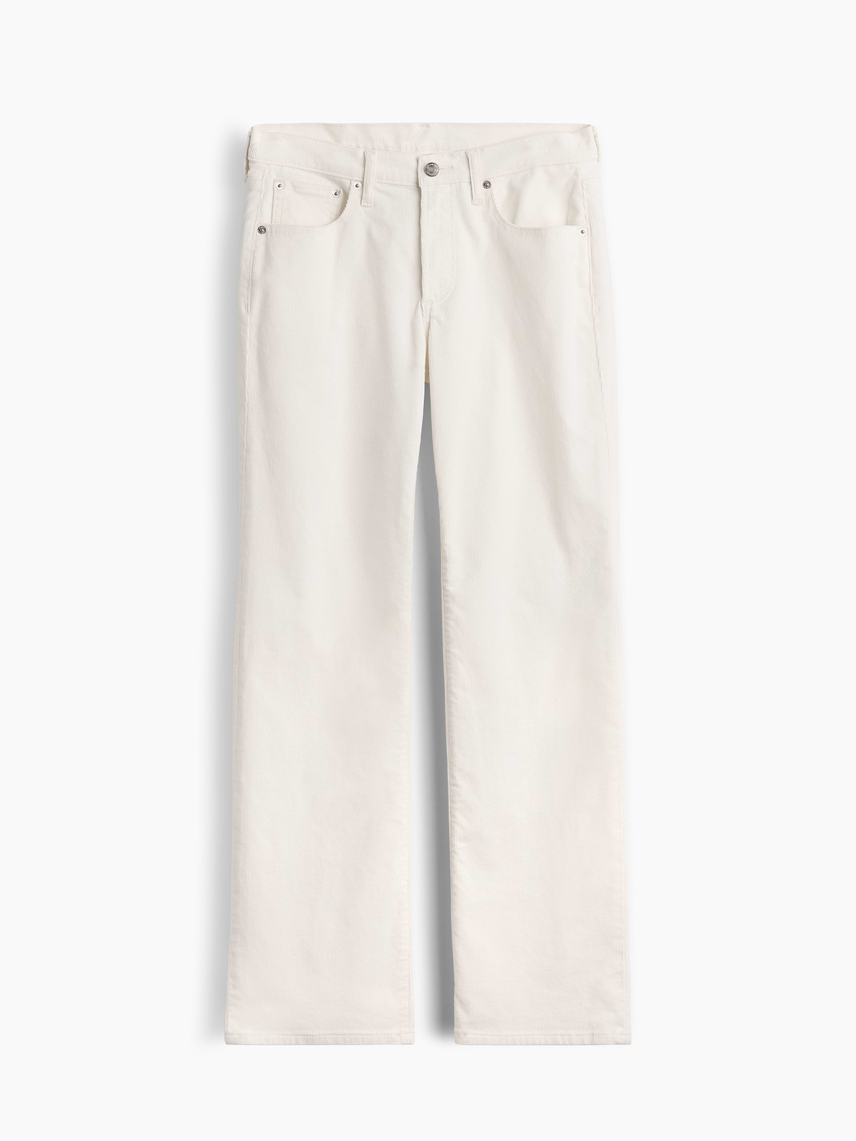 Mid Rise Relaxed Straight Jeans - Ivory beige frost