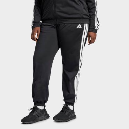 Women's adidas Sportswear Essentials 3-Stripes Tricot Tracksuit Pants (Plus Size) - Black/White