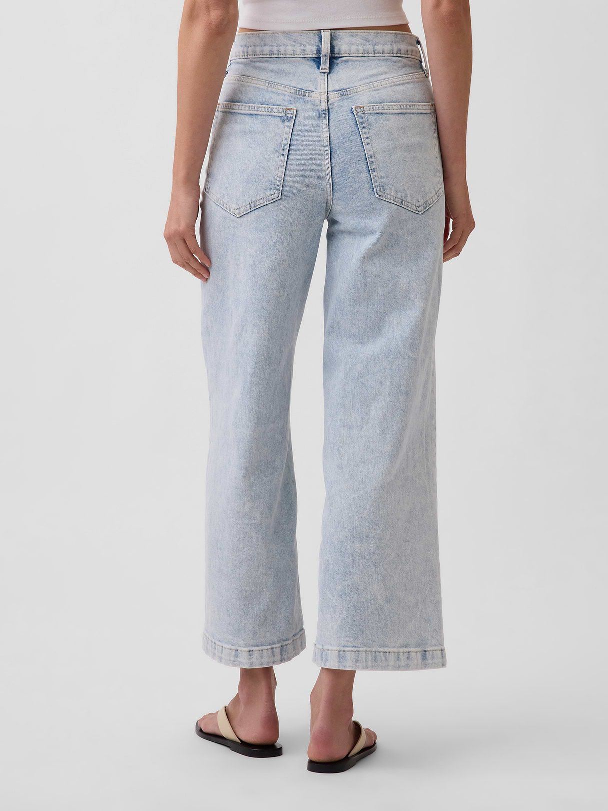 High Rise Stride Wide-Leg Ankle Jeans - Acid wash