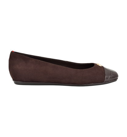 Tommy Hilfiger Women's Bekim Cap Toe Ballet Flats - Dark Brown Croco