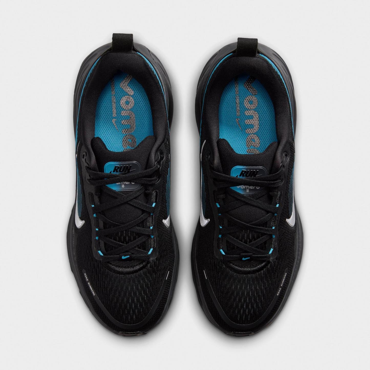 Big Kids' Nithtke Vomero 18 Running Shoes - Part 1 - Black/Light Current Blue/Anthracite/Silver - Top view