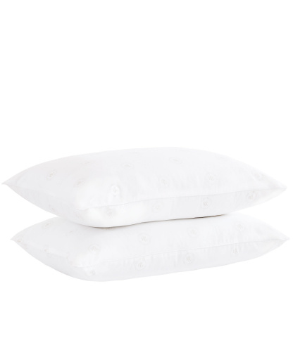 Lauren Ralph Lauren Dalton Logo 2-Pack Pillows, Standard/Queen - White