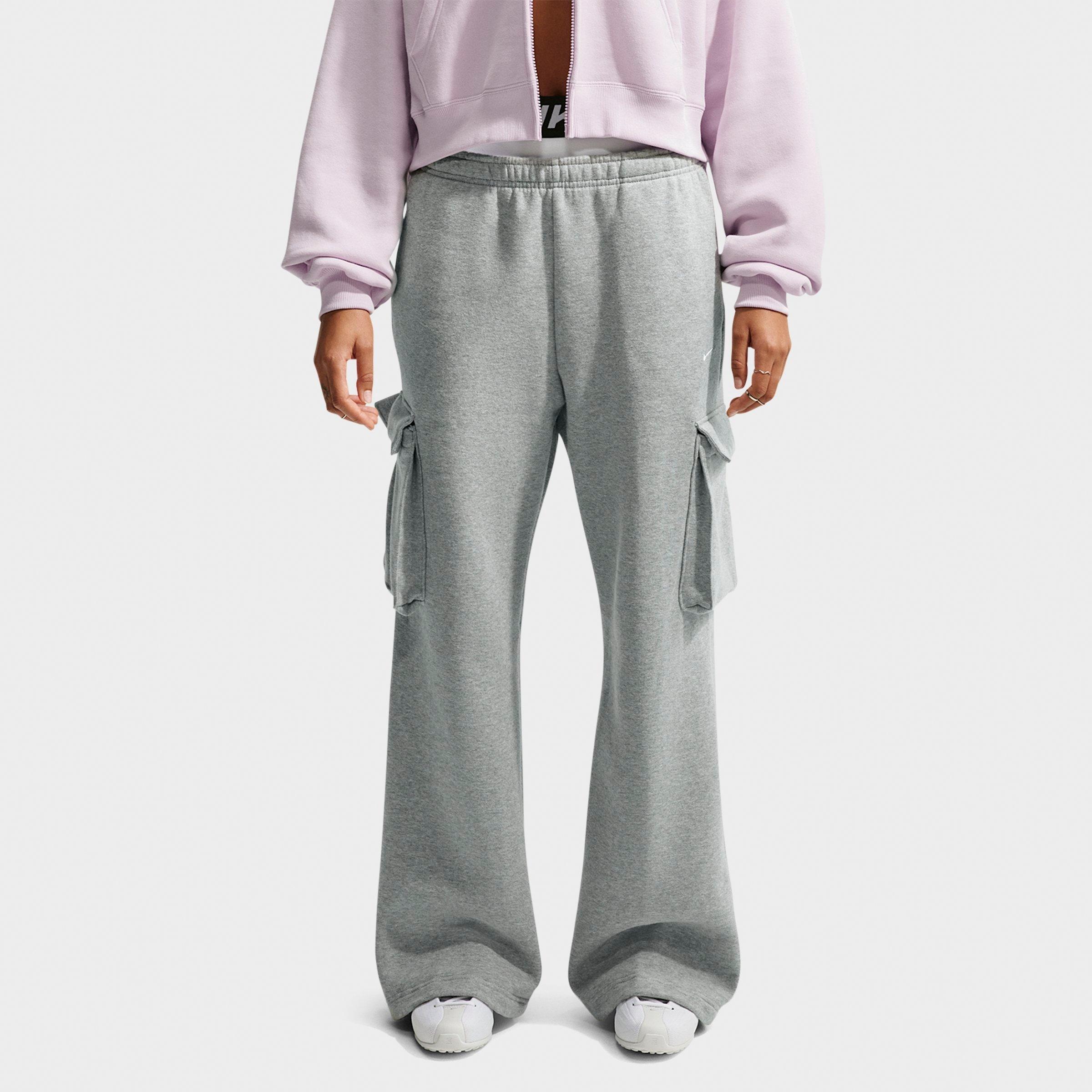 Women's Nithtke Studio Fleece Medium-Weight High-Rise Oversized Cargo Pants - Dark Grey Heather/Sail