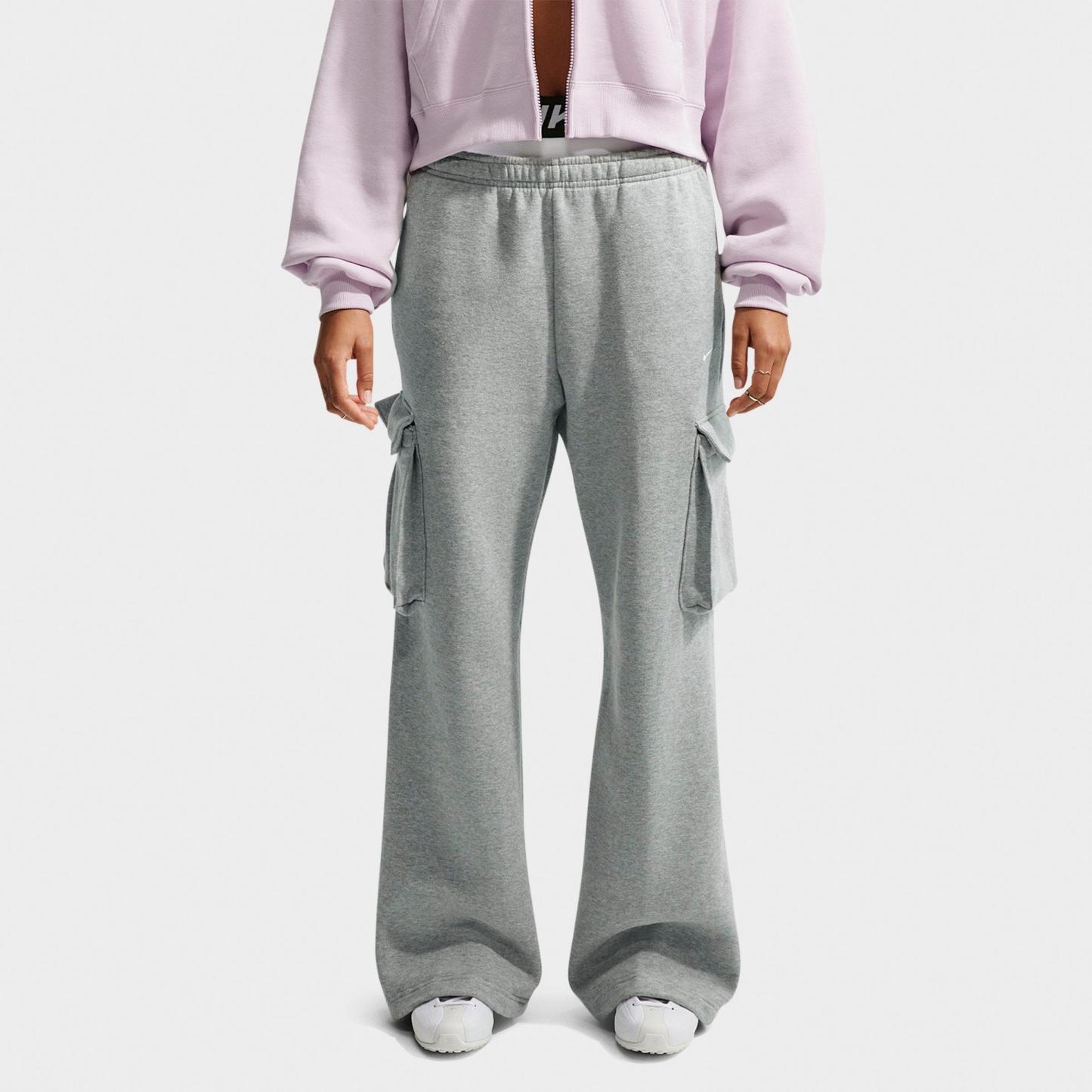 Women's Nithtke Studio Fleece Medium-Weight High-Rise Oversized Cargo Pants - Dark Grey Heather/Sail
