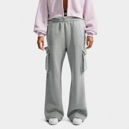 Women's Nithtke Studio Fleece Medium-Weight High-Rise Oversized Cargo Pants - Dark Grey Heather/Sail