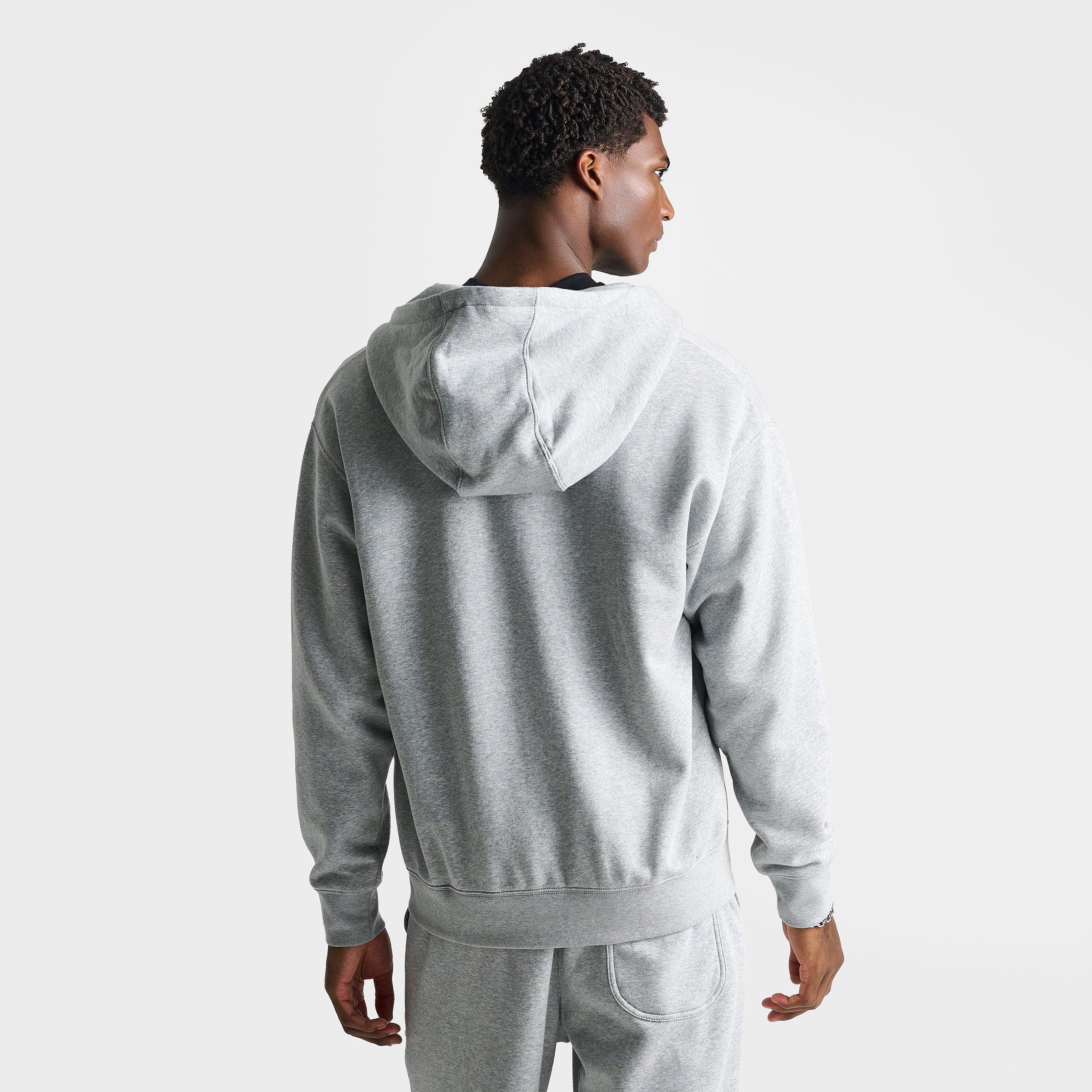 Men's Nithtke Sportswear Swoosh Box Full-Zip Hoodie - Dark Grey Heather/Black