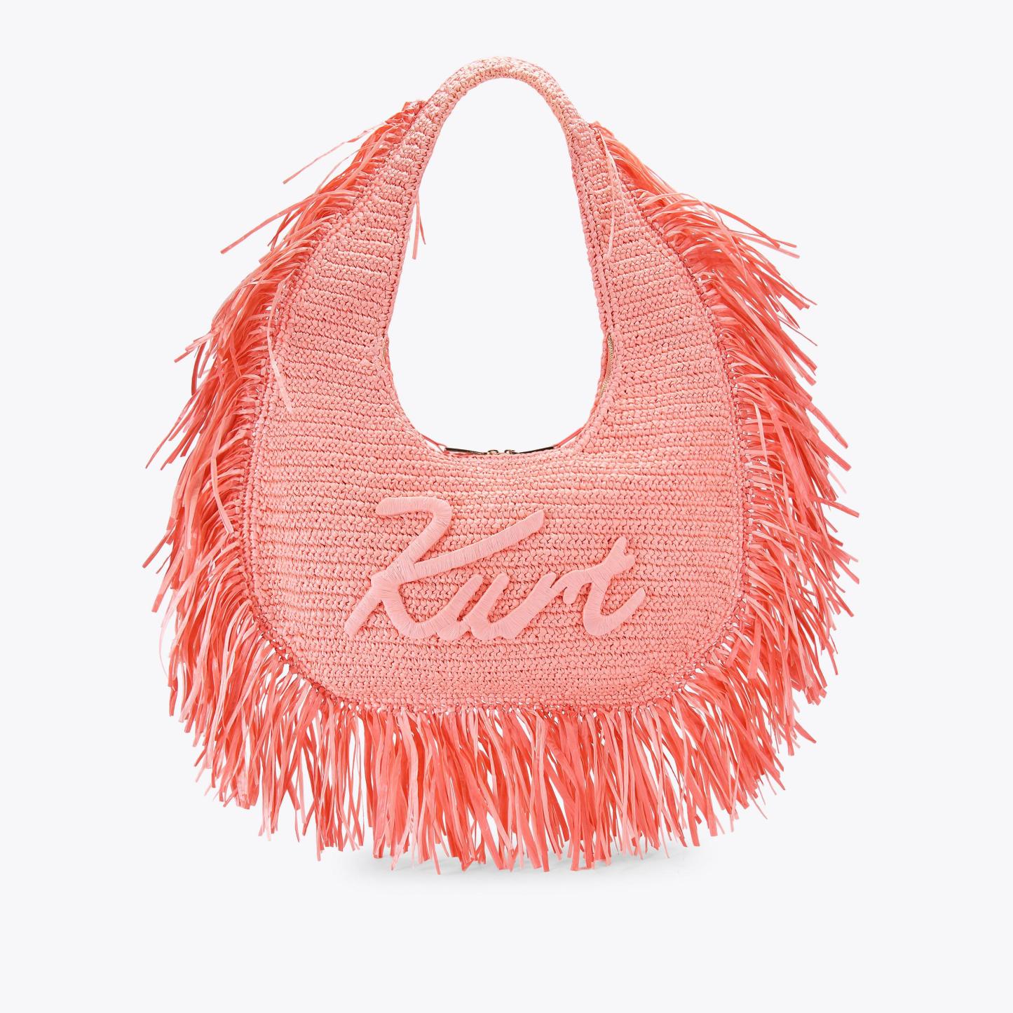 Kurt Geiger London Large Kurt Hobo Fringe Bag - Pink
