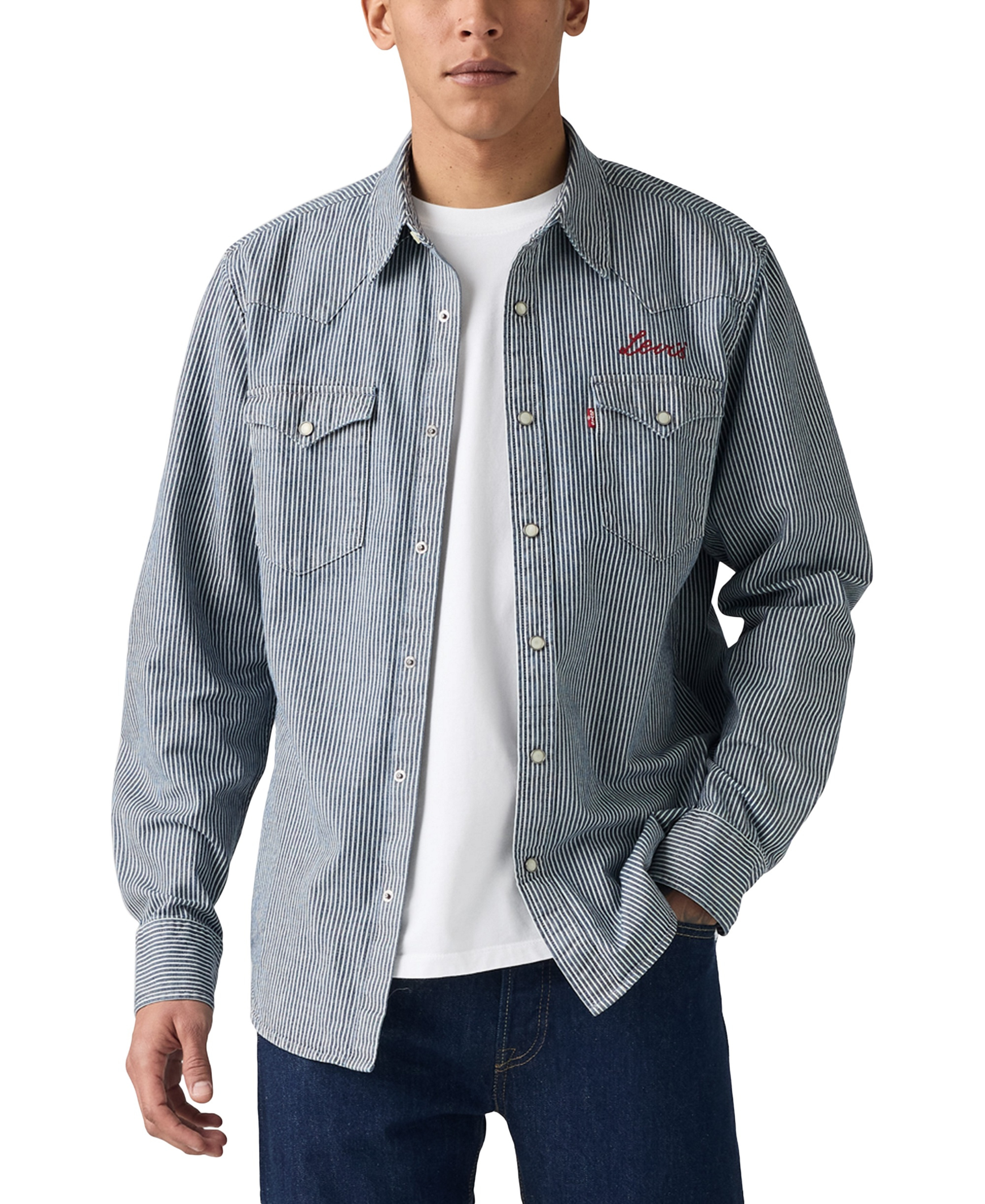 Levi's Men's Classic-Fit Western Shirt - Roadtrip Stripes