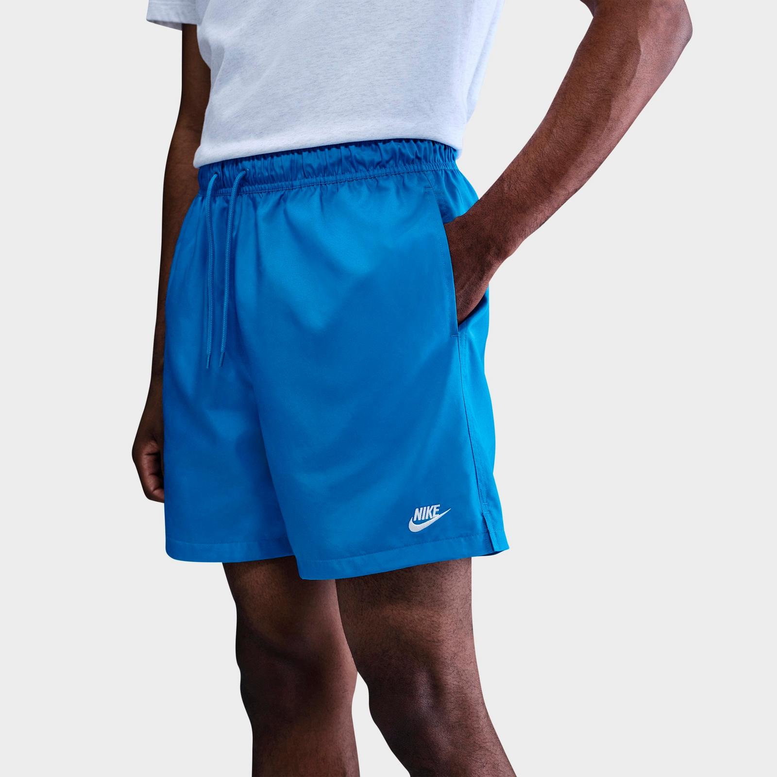 Men's Nike Club Woven 6" Flow Shorts - Light Photo Blue/White