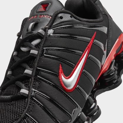 Men's Nithtke Shox TL Casual Shoes - Part 2 - Black/University Red/Metallic Silver - Detail shot