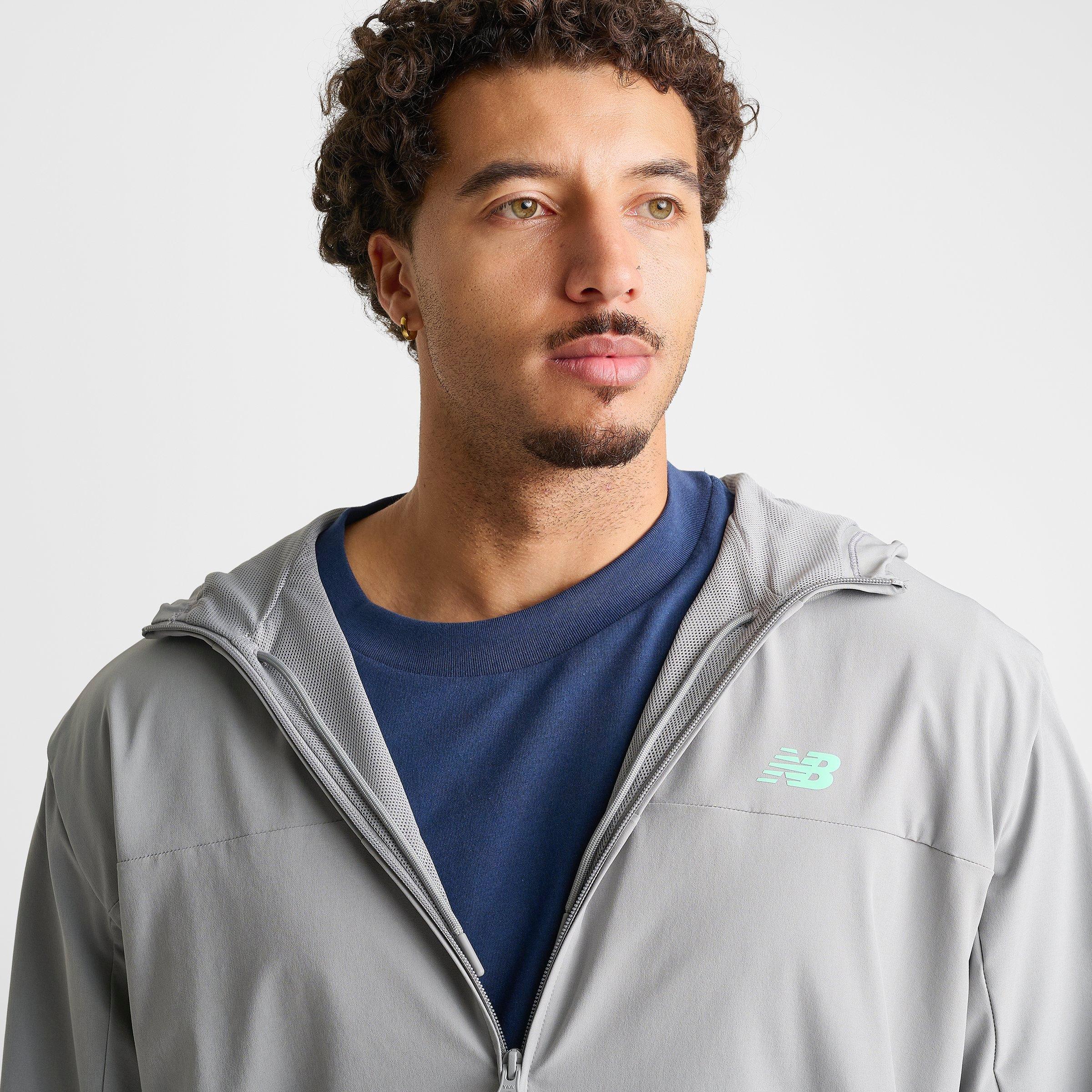 Men's New Balance Performance Full-Zip Woven Jacket - Grey Matter/Mint - view 5