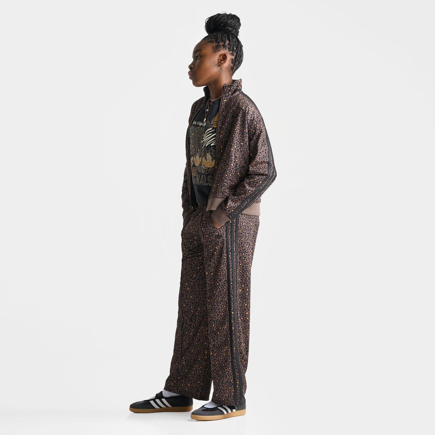 Girls' Big Kids' adidas Originals Leopard Firebird Wide Leg Track Pants - Earth Strata