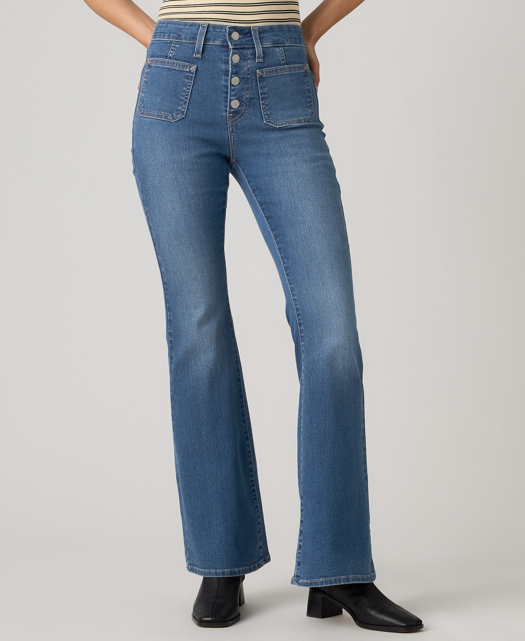 Levi's Women's 726 Patch Pocket High-Rise Slim-Fit Flare Jeans - Beginning To The End