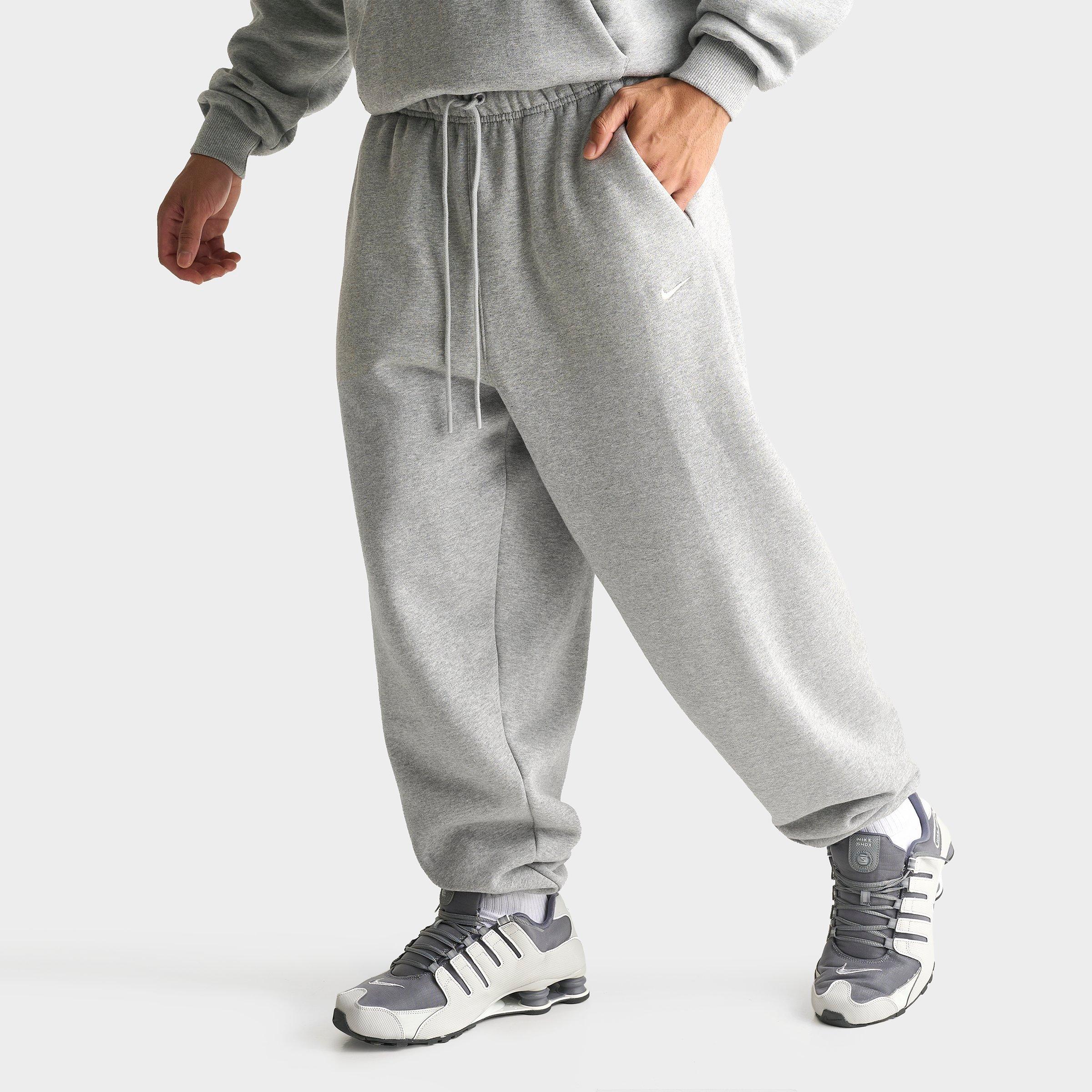 Men's Nithtke Solo Swoosh Cuffed Sweatpants - Dark Grey Heather/Sail