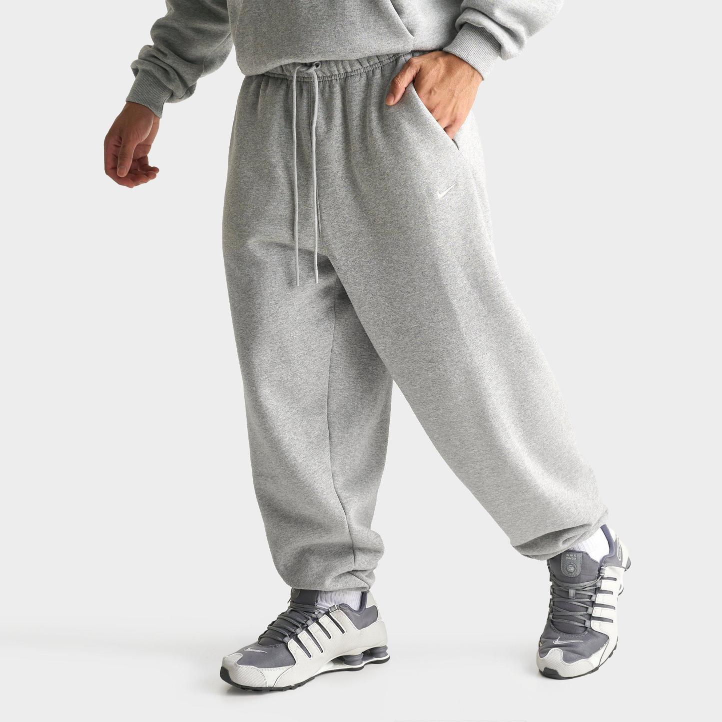 Men's Nithtke Solo Swoosh Cuffed Sweatpants - Dark Grey Heather/Sail