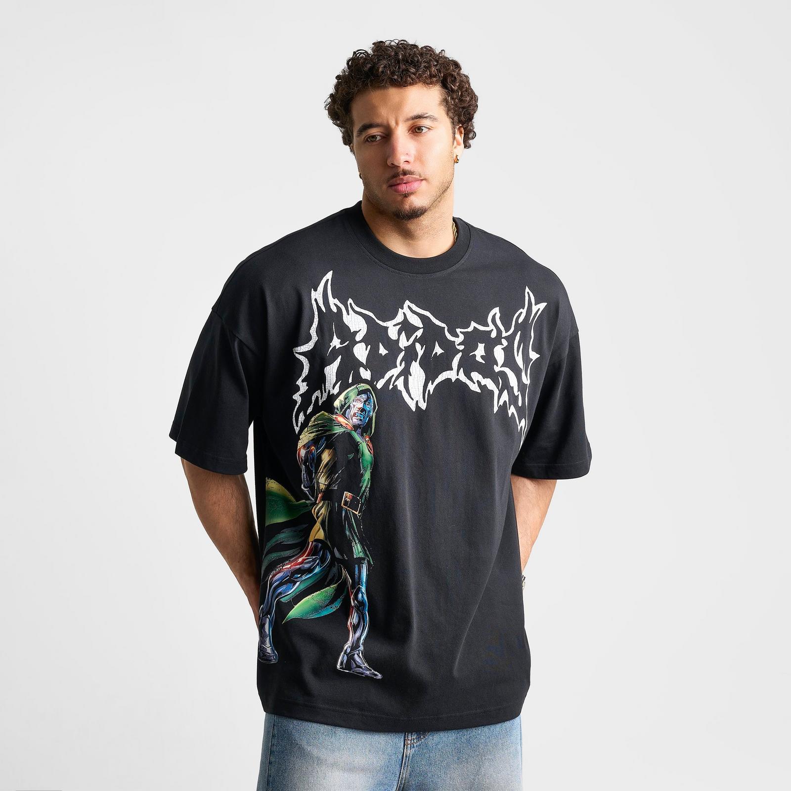 Men's adidas x Marvel Doom Graphic T-Shirt - Black - view 3