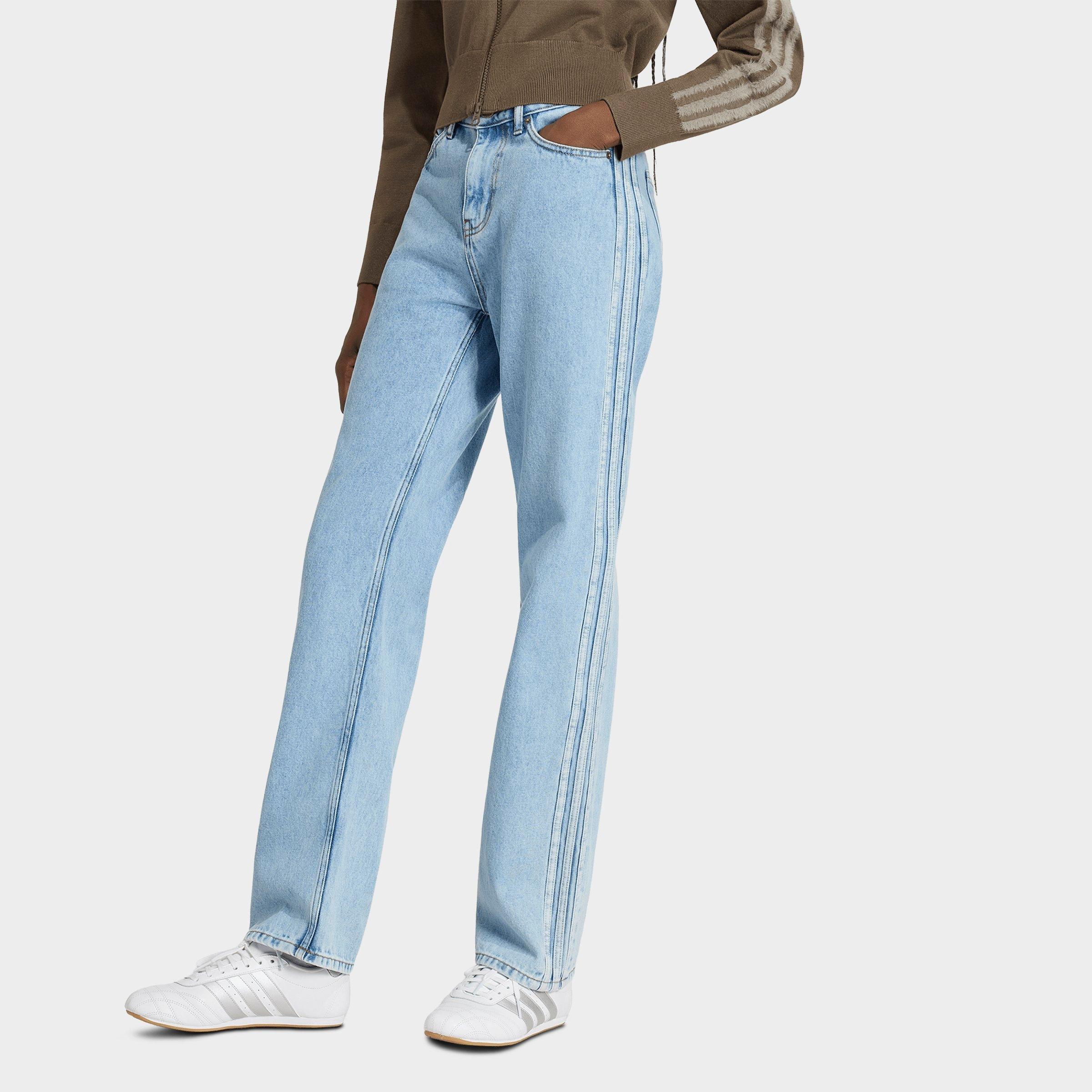 Women's adidas Originals Firebird Denim Mid-Rise Straight Denim Pants - Light Denim