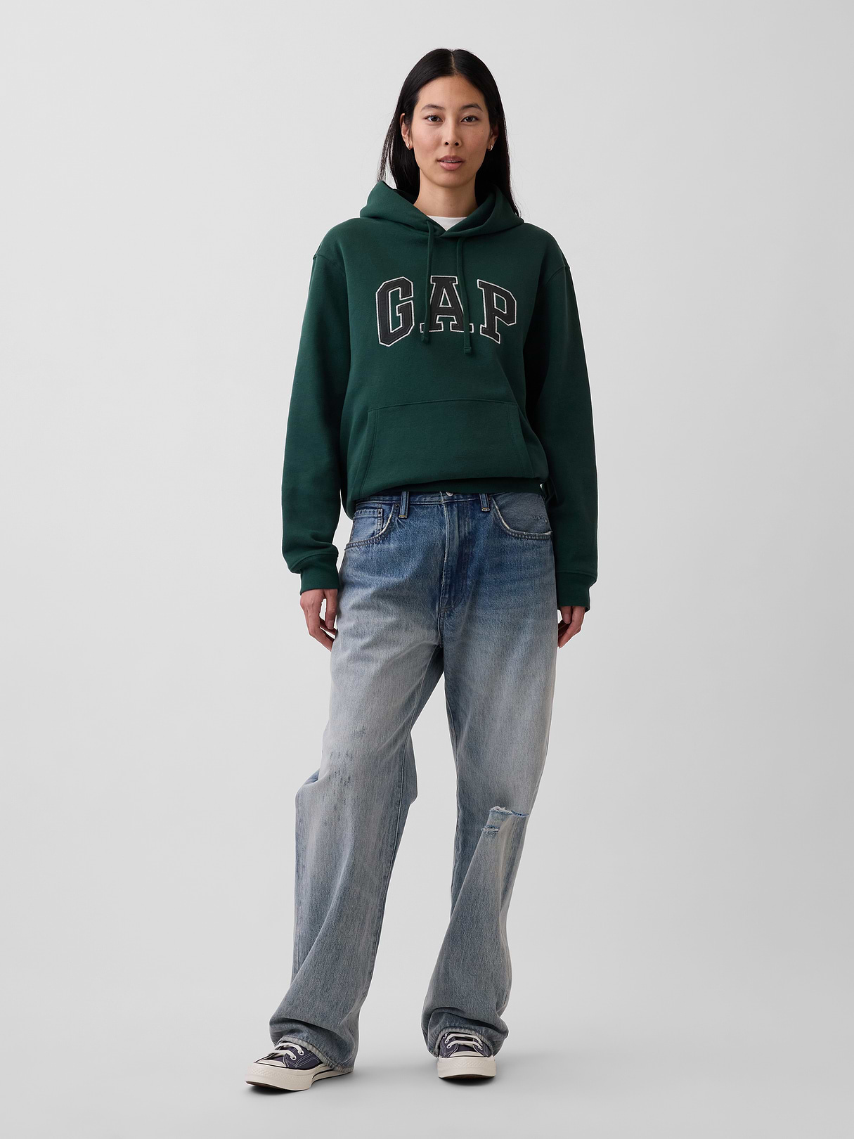Adult VintageSoft Arch Logo Hoodie - hunter green