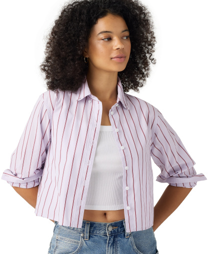 Levi's Women's Sully Long-Sleeve Shirt - Adora Stripe Lavender Blue