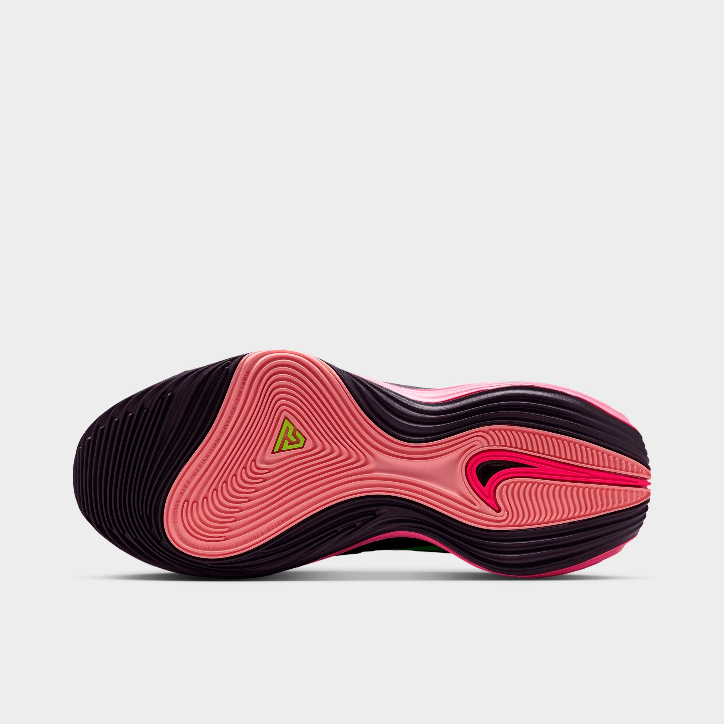 Men's Nithtke Giannis Immortality 5 Basketball Shoes - Part 1 - Hyper Pink/Oracle Pink/Black/Volt - Bottom view