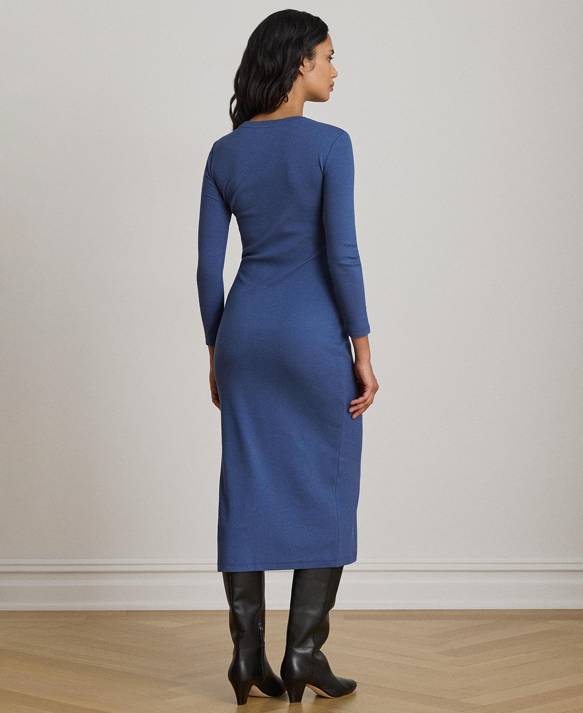 Lauren Ralph Lauren Women's Slim-Fit Crewneck Midi Dress - Inky Blue