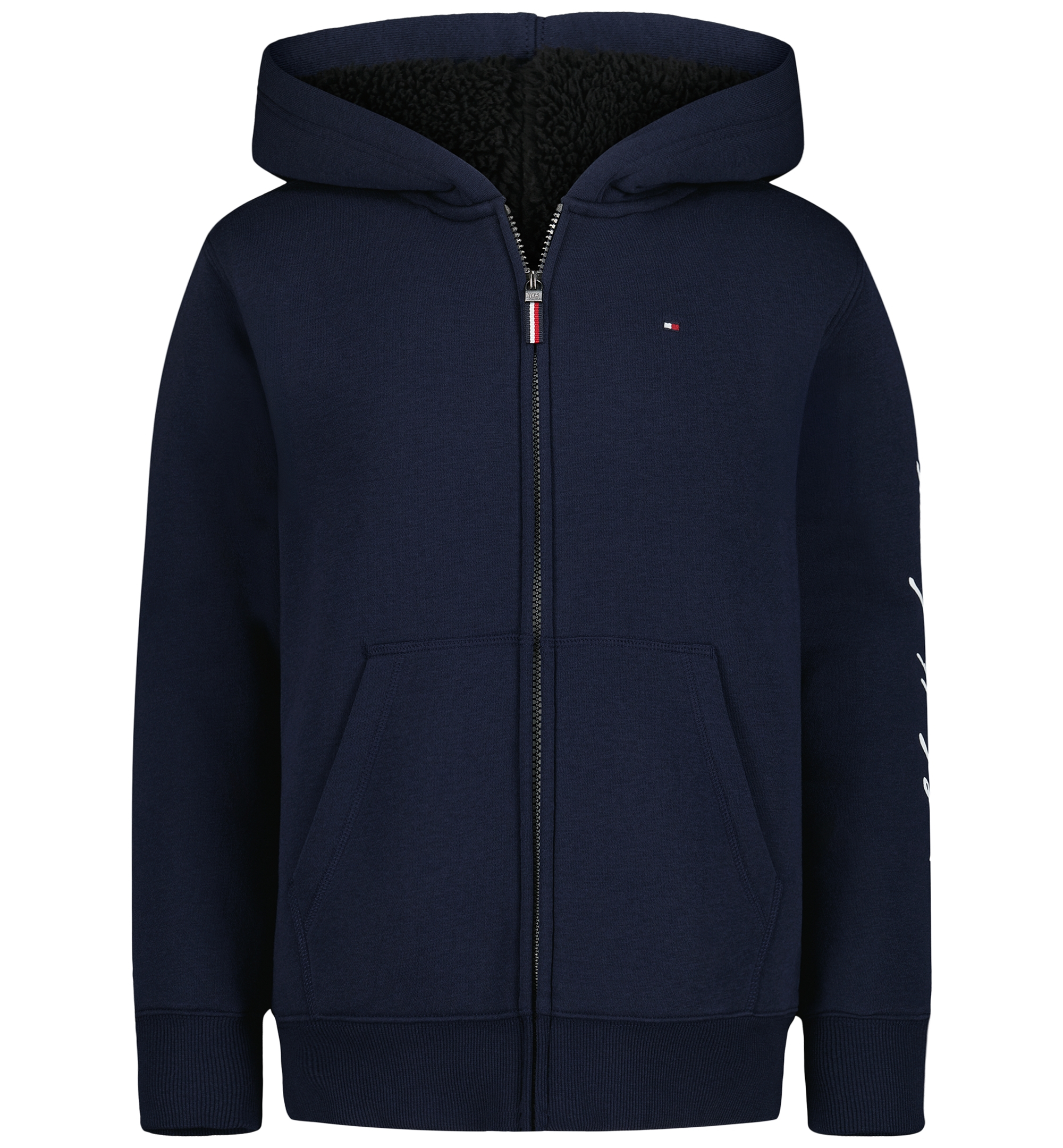 Tommy Hilfiger Boys' Signature Sherpa Lined Full Zip Hoodie - Navy Blazer