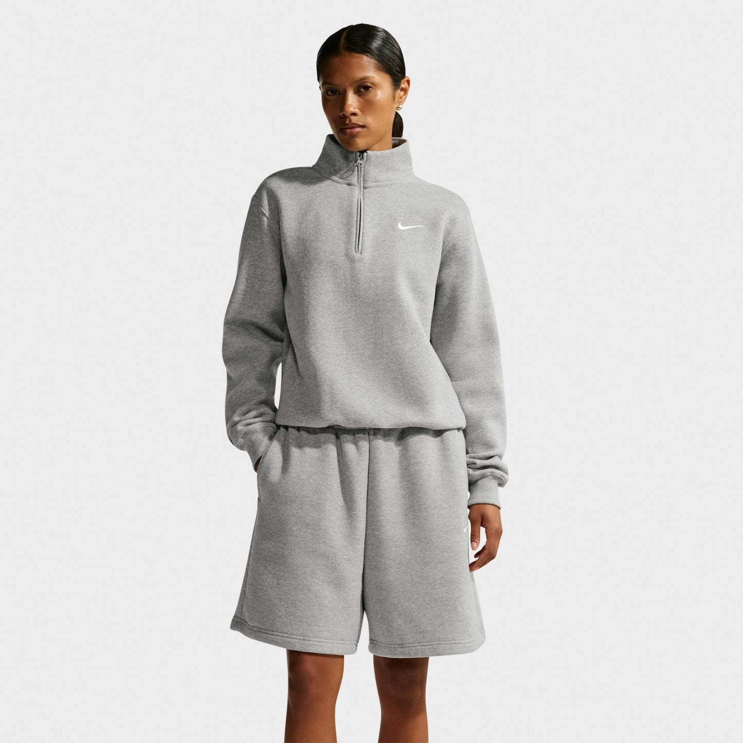 Women's Nithtke Studio Fleece Medium-Weight Quarter-Zip Jacket - Dark Grey Heather/Sail