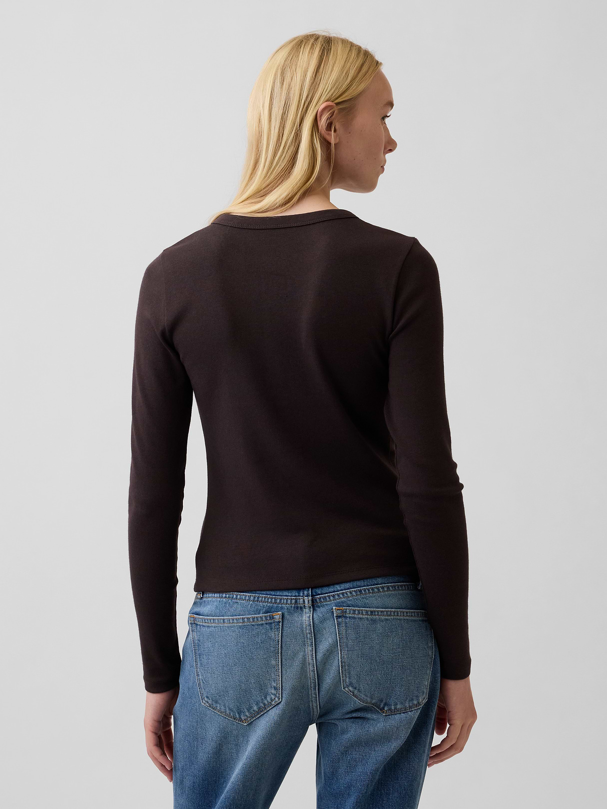 Modern Crewneck Cardigan - Terra brown