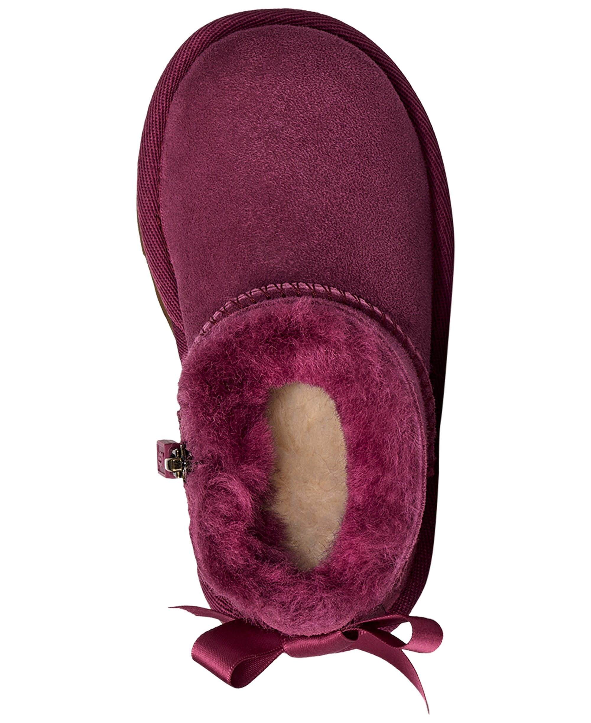 UGG® Toddler Kids Ultra Mini Bailey Bow Zipper Booties - Dark Winterberry