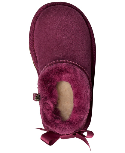 UGG® Toddler Kids Ultra Mini Bailey Bow Zipper Booties - Dark Winterberry