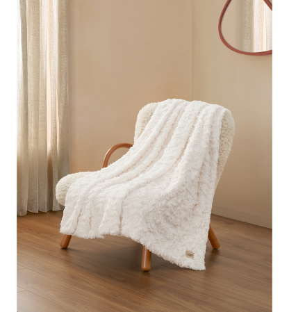 UGG® Adalee Faux Fur Throw, 50" x 70" - Natural