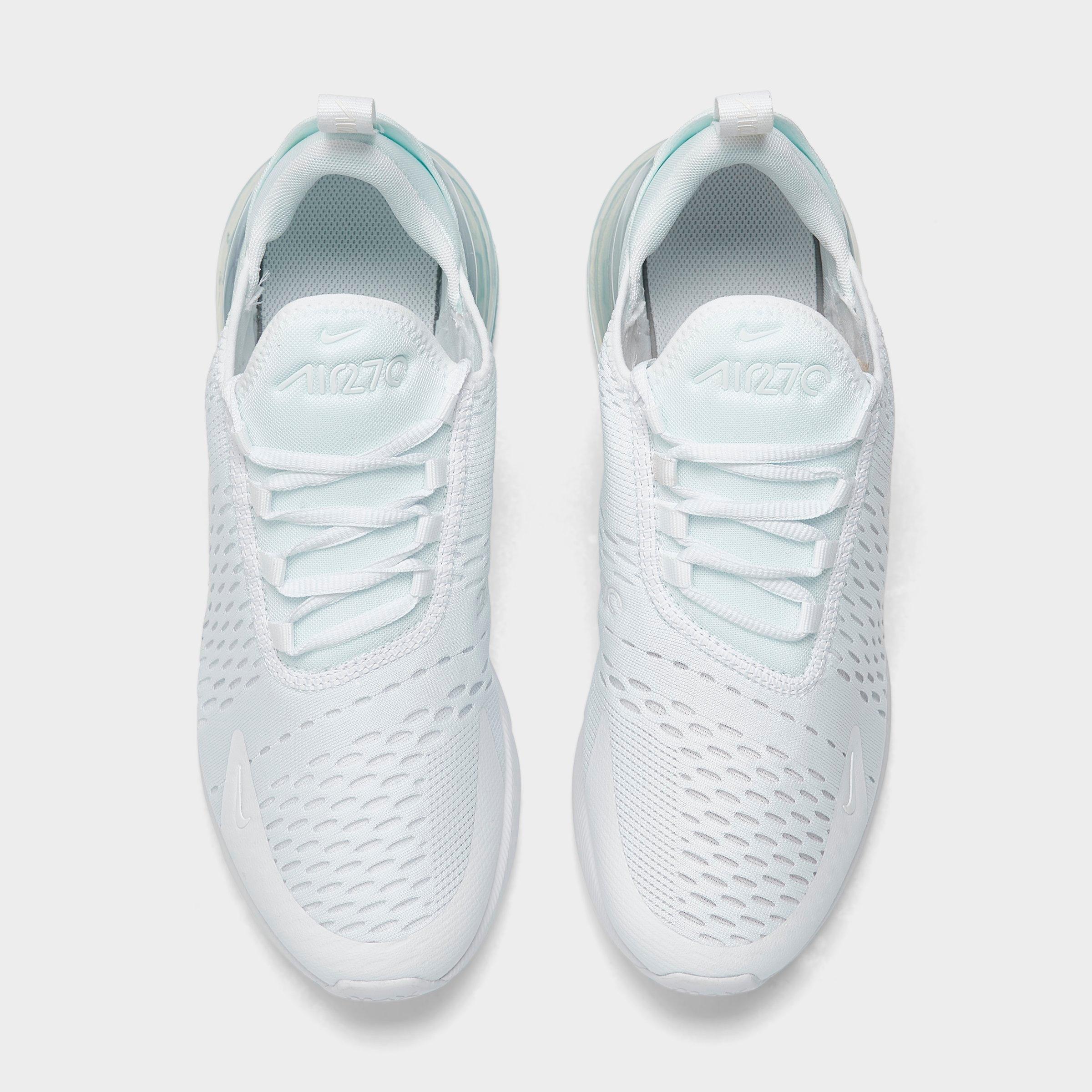 Big Kids' Nithtke Air Max 270 Casual Shoes - White/White/Metallic Silver - Top view