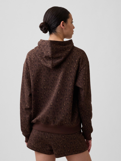 Relaxed Gap Logo Hoodie - Brown leopard